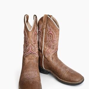 Shyanne Girls Madison Faux Leather western boots- Square Toe